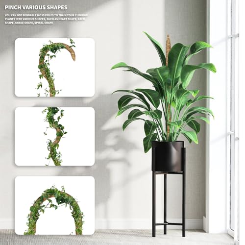 28" Bendable Plant Support Moss Pole 3 Pack for Climbing