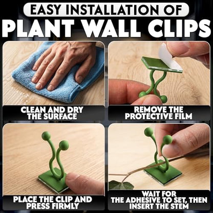 100Pcs Climbing Plant Wall Clips for Vines, Flexible Plastic (Green) - color: Small Green 100 Pcs