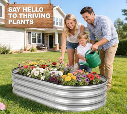 1MORE Galvanized Raised Garden Bed Outdoor,Planter Bed 4x2x1ft,Silver,4-Pk - color: Silver