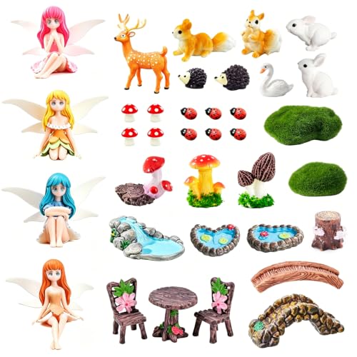 Mini Fairy Garden Accessories Outdoor Figurines Decor Supplies Kit - color: Fairy Garden Accessories