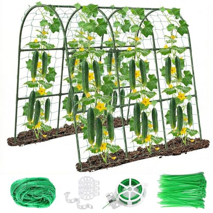 47"x47"x22" U-Shape Cucumber Trellis, Metal Plant Support with Net - size: 47"x 47"X22" -1pcs