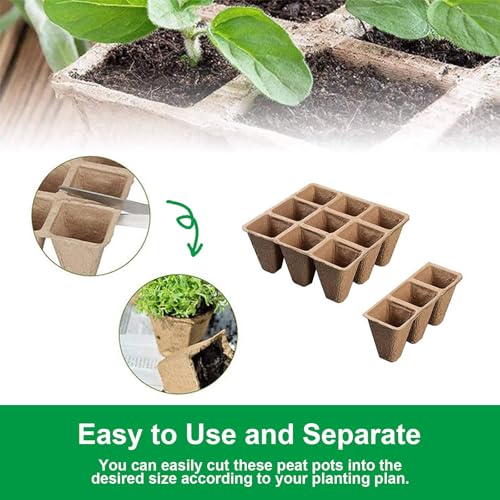 10 Pack Seedling Starter Trays - 120 Cells,Biodegradable Seed Starter Trays for Seedlings,Eco-Friendly Peat Pots - size: 10 Pack