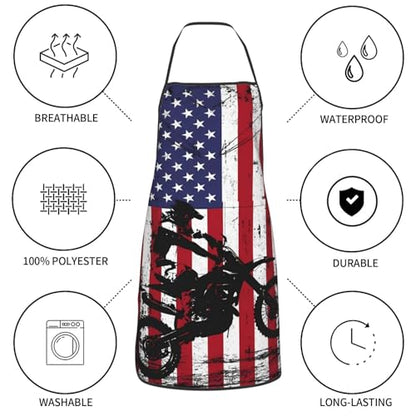 Waterproof Apron with Pockets - color: White