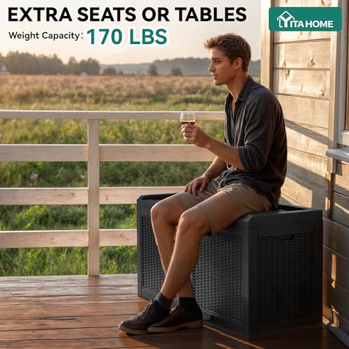 YITAHOME 32 Gallon Deck Box - color: Black, size: 32 Gallon Standard