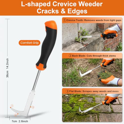 Weed Puller Tool Set, 3 Weeding Tools with Garden Gloves