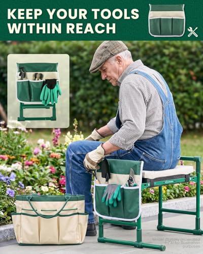 Saker 2026 Upgraded Garden Kneeler and Seat with 500LB Frame & Soft Pad - size: Luxury version