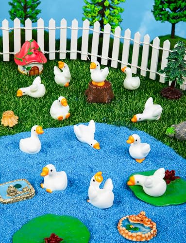 36pcs Mini Resin Goose Figurines, Tiny Animal Figurine Bulk