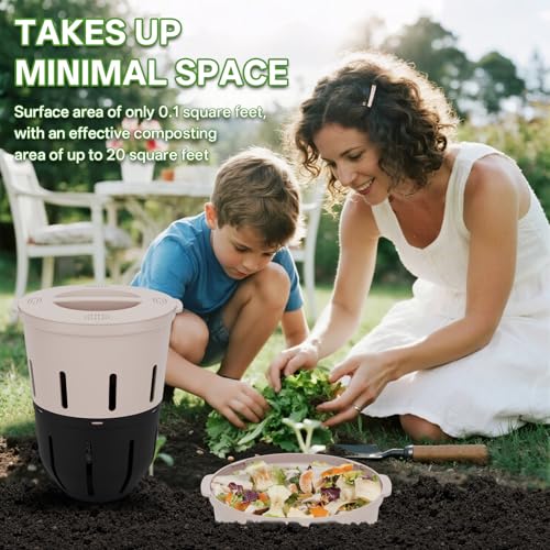 Inground Worm Composter, Outdoor Underground Worm Farm 3.3 Gallons, Garden Worm Compost Bin from Kitchen Food Waste, Black+Gray (10.7x10.7x13Inch),2 Pack - size: 2 Pack