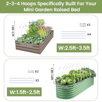 Greenhouse Hoops 36pcs, Sunwuk Garden Hoops for 1-3.5ft Wide Raised Bed, 9 Sets of 5.6ft Long Super Bendable Fiberglass Support Hoops Frame, Mini Greenhouse Strip for Row Cover (S Size) - style: 36pcs