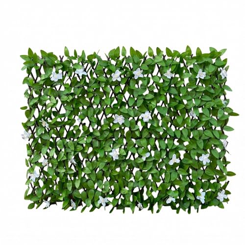 Expandable Privacy Fence, White Orchid, 120 x 22 in - color: White Orchid