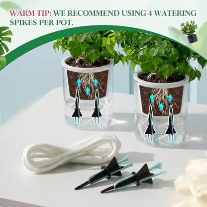 20 Pack Self Watering Spikes for Plants with Wick Rope,Small - size: Small