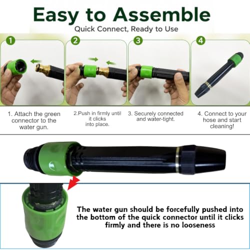 High Pressure Hose Nozzle, Quick Connect Fits US Garden Hoses