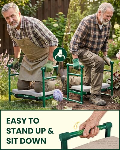 Saker 2026 Upgraded Garden Kneeler and Seat with 500LB Frame & Soft Pad - size: Basic version