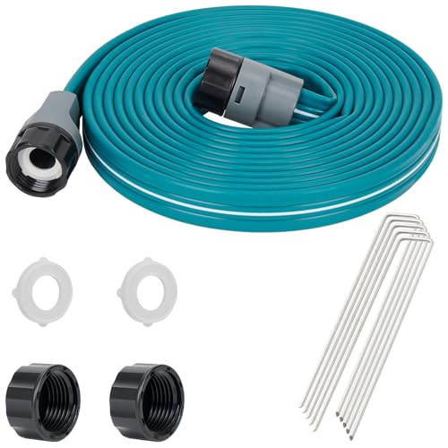 LINEX Sprinkler Soaker Hose 15 ft for Garden Lawn Watering Hose with Stakes - size: 15FT
