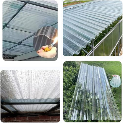 6 PCS Polycarbonate Greenhouse Panels Splicable Corrugated Plastic Sheets - size: 6 Pcs 3.9 ft x 3 ft