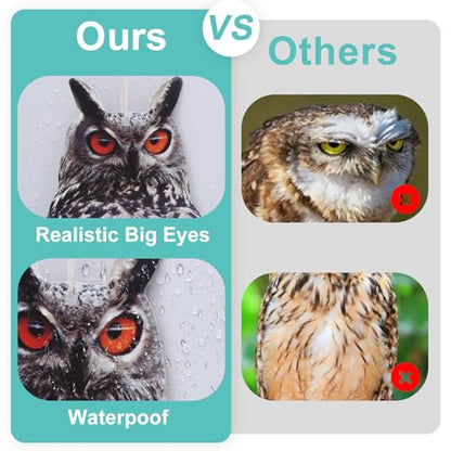 Owl Scarer for Gardens, 2Pack Fake Owl Hanging Effective Cardboard Owl Deterrent for Garden Patio Windows - color: 4 Feathered Owl02