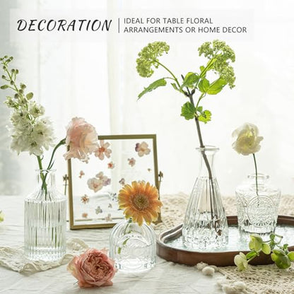 SUPMIND 5pcs Glass Bud Vase Set, Clear Small Flower Vases for Centerpieces - color: Clear, size: 5Pcs