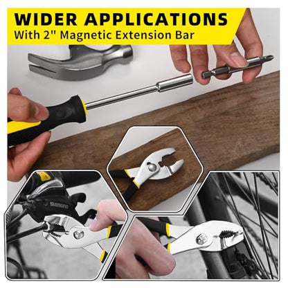 RVOGJP 39-Piece General Household Tool Kit, Basic Small Hand Tool Set with Plastic Toolbox for Home, Garage, Office & College Dorm Use, Yellow - color: Yellow