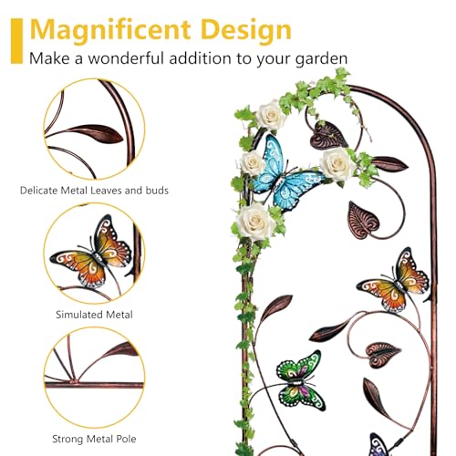 aboxoo 4-Pack Butterfly Metal Garden Trellis for Climbing Plants - color: Butterfly, size: 4pcs