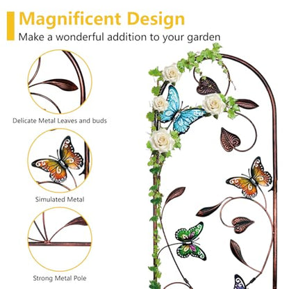 aboxoo 4-Pack Butterfly Metal Garden Trellis for Climbing Plants - color: Butterfly, size: 4pcs