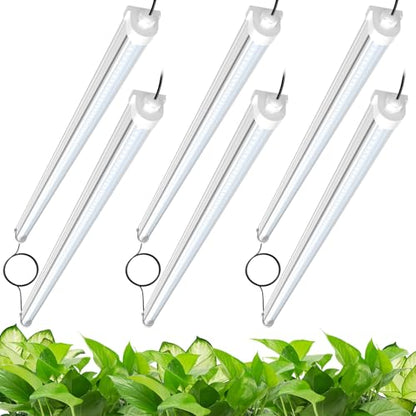 JESLED Waterproof T8 Grow Lights, 4FT 5000K Full Spectrum Daylight, 6Packs - size: 4FT×6P