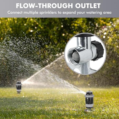 RESTMO Gear Drive Sprinkler with Metal T-Spike Base,Gray - color: Gray, size: 1 Pack
