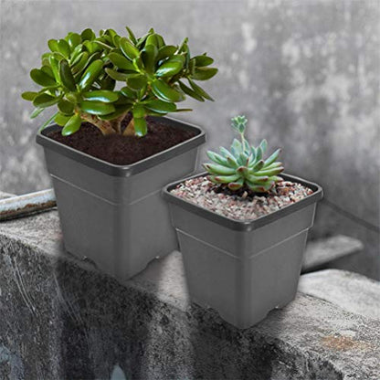 Square Nursery Pots Plant Pots Grow Pots Nursery Container for Planting Soil Plants 3.15 Gallon 10Pcs - color: Black, size: 3 Gallon