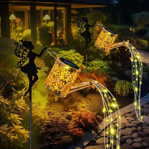 Neioaas Solar Fairy Watering Can Lights,LED Solar Lantern String Light - color: Fairy