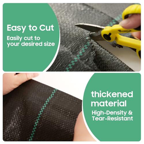 4x100FT Weed Barrier Fabric 3.2oz Garden Cloth w/ 30 Staples - size: 4*100FT