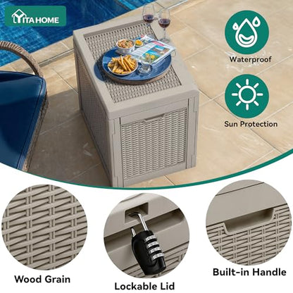 YITAHOME 32 Gallon Deck Box - color: Brown, size: 32 Gallon