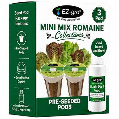 EZ-GRO Mixed Romaine Seeds Pod Kit (3) Compatible with Aerogarden Pods - size: 3 Pod
