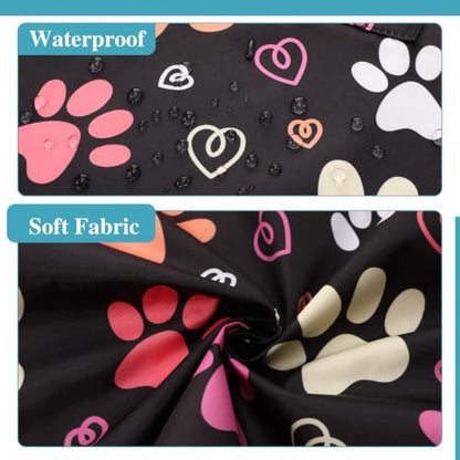 2 Pcs Dog Grooming Apron with 2 Pockets, Dog Grooming Smock - color: Blue Green + Pink Orange