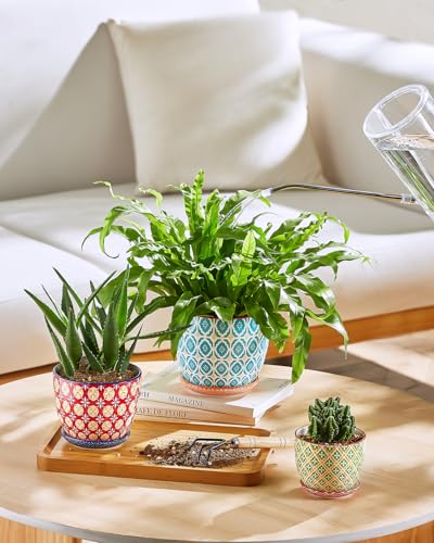 Metahom 3.8 Inch Succulent Pots, Ceramic Pots for Plants, Set of 4 - size: 3.8 inch