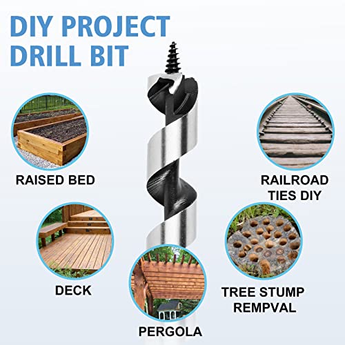 22 x 300mm (Approx. 7/8 x 12 Inch) Wood Auger Drill Bit - 1pcs - size: 22x300mm (Approx. 7/8 x 12")