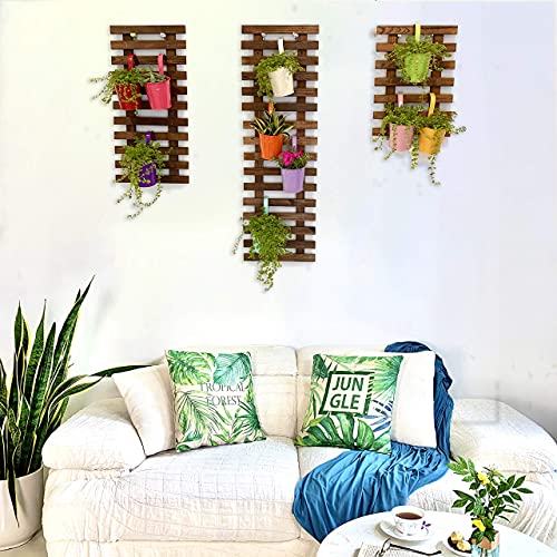 ShopLaLa Wall Planter (3 Pack) Wooden Hanging Planter for Indoor Plants - size: 3-pc set