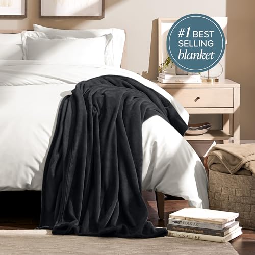 Bare Home Fleece Blanket Luxury Microplush (Full/Queen, Black) - color: 05 - Black, size: Full/Queen