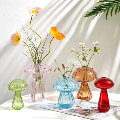 Mushroom Glass Propagation Station for Plants: Set of 5