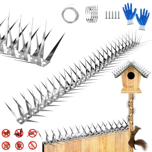 Bird Spikes 3.2 FT Anti Climb Spikes Stainless Steel Bird Squirrel Deterrent - size: 3.2 FT