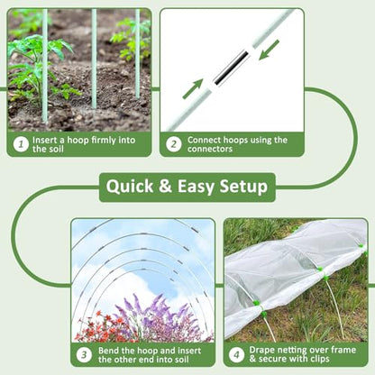 Greenhouse Hoops for Raised Beds, 36Pcs Fiberglass Garden Hoops Grow Tunnel - size: 36 Pcs