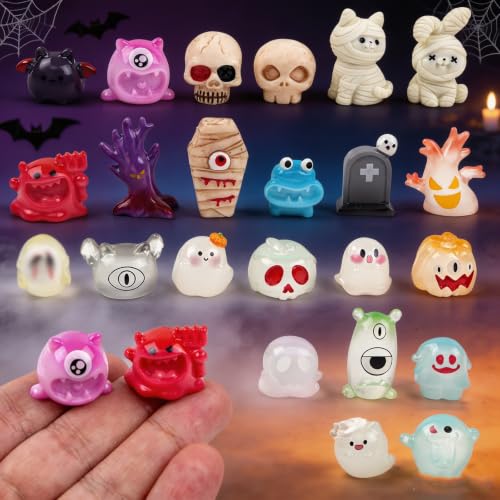 23PCS Halloween Mini Resin Figures, 23 Styles Halloween Figurines - color: Halloween Fixed-e