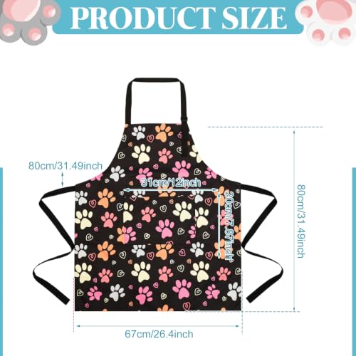 2 Pcs Dog Grooming Apron with 2 Pockets, Dog Grooming Smock - color: Blue Green + Pink Orange