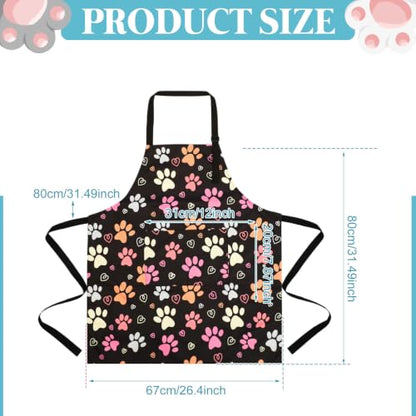 2 Pcs Dog Grooming Apron with 2 Pockets, Dog Grooming Smock - color: Blue Green + Pink Orange