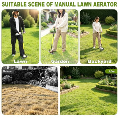 Manual Aerator Lawn Tool with 17 Spikes