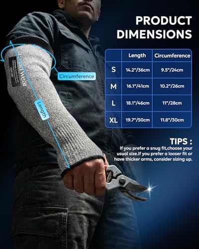 Evridwear Protective Arm Sleeves Arm Protectors for Thin Skin and Bruising Farmers,Gardening,Pet Grooming,Fragile Skin - size: Small