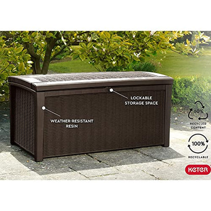 Keter Outdoor Storage Deck Box, Borneo 110 Gallon, Brown - color: Brown