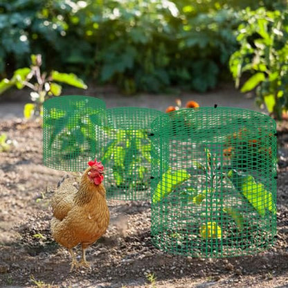 6 Sets 13"x 16" Wire Plant Protector from Animals, Plant Protector Cages - color: Green-6pcs