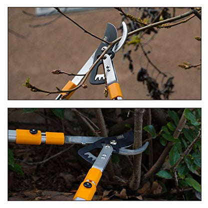 STEELHEAD Heavy-Duty 27-40" Adjustable Gear-Bypass Limb & Branch Lopper, Telescoping Extendable Handles, Ratcheting, Cuts Up to 1-3/4”, Secateurs, Shock-Absorbing, Effort-Saving, USA-Based Support