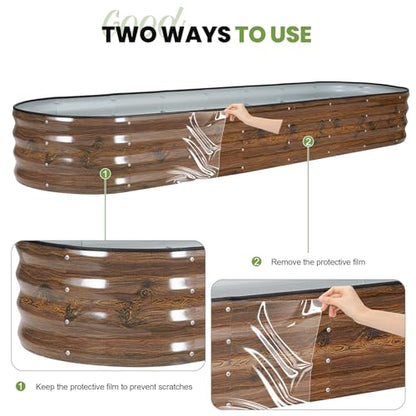 G GOOD GAIN Raised Garden Beds Galvanized, Metal Planter Boxes Kit, Grain - color: Grain, size: 8×2×1ft (1 Pack)