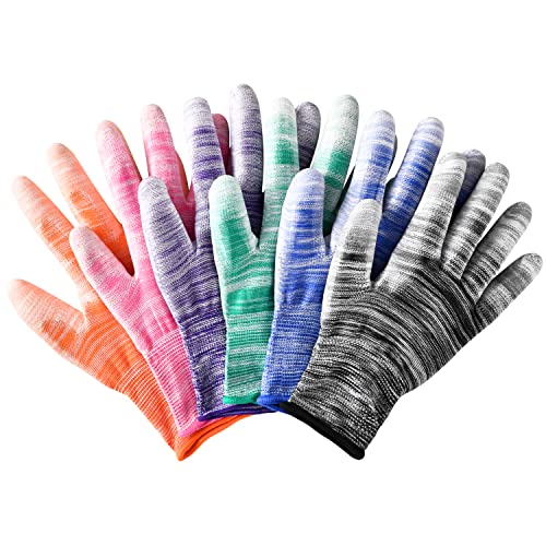 6 Pairs Gardening Gloves for Women - Breathable Rubber Coated Garden Gloves, Multi-purposes Gardening Gloves