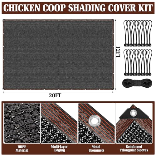 PJT 75% Shade Cloth for Garden 12x20 FT, Breathable HDPE Sun Shade Cover - size: 12x20FT